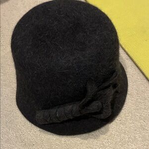 Frank Olive Elegant Black Wool Hat☀️SJ